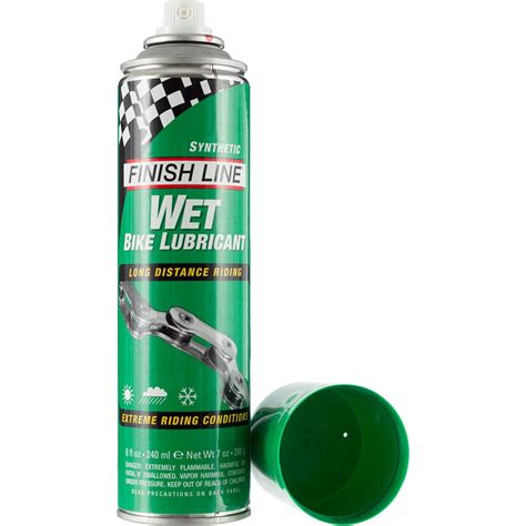 Finish Line Wet Bicycle Chain Lube 8 Ounce Aerosol Spray