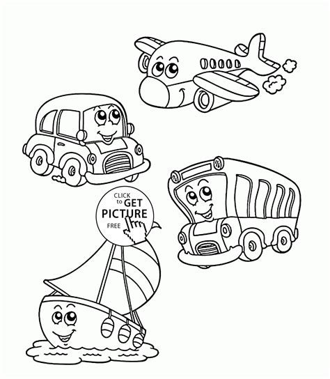 funny transportation coloring page  kids coloring pages printables