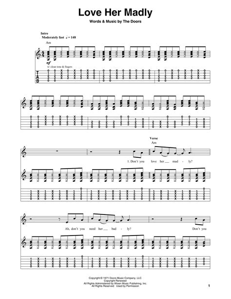 love her madly by the doors guitar tab play along guitar instructor