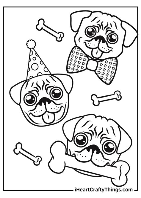 christmas pug coloring pages