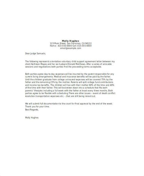 sample letter  stop child support    letter template