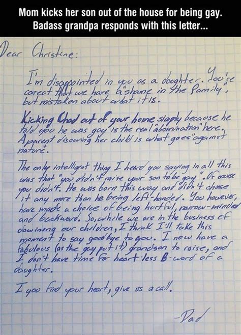 this grandpa wrote epic letter to daughter who kicked her son out for being gay thought catalog