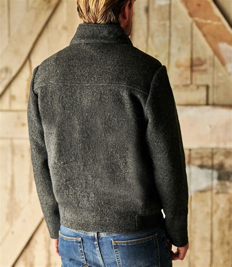 charcoal mens boiled wool jacket woolovers
