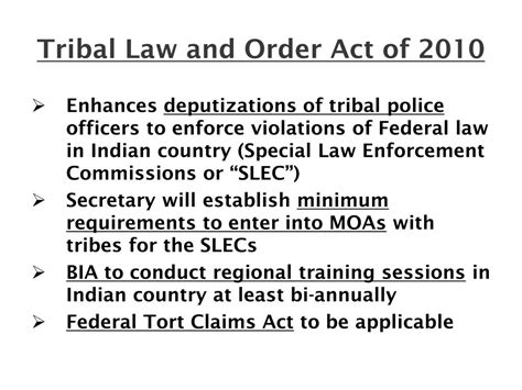 ppt tribal law and order act of 2010 tom gede commissioner indian