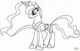 Pony Little Coloring Luna Princess Filly Pages Getdrawings sketch template