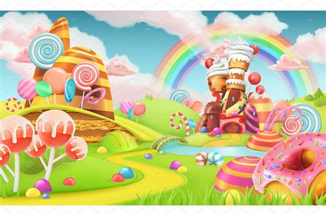 Sweet Candy Land 3d Vector ~ Illustrations ~ Creative Market