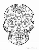 Coloring Skull Pages Printable Dead Getcolorings Skulls sketch template