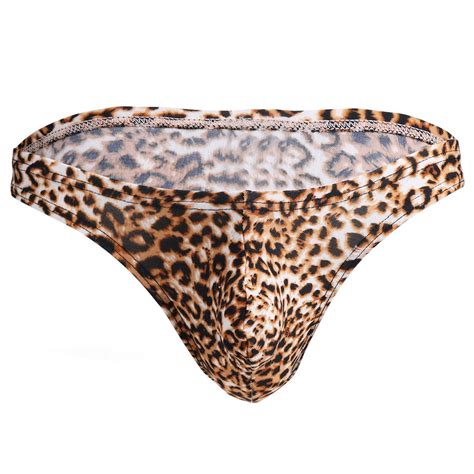 Mens Lingerie Leopard Panties Bikini Briefs Underwear Loincloth G