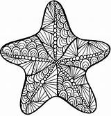 Coloring Pages Adult Starfish Colouring Printable Mandala Animal Ocean Beach Adults Zentangle Sheets Choose Board sketch template