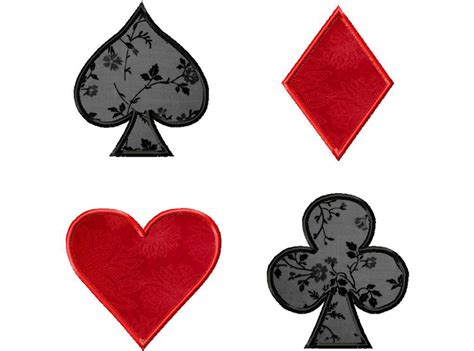playing card suits applique  pack  gold members  daily