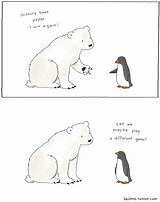 Polar Penguin Climo Tijera Tirinhas Oso Penguins Pingüino Veo 9gag sketch template