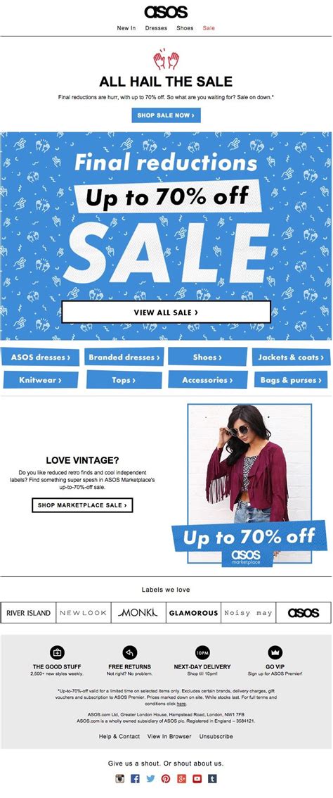 offer email deal discount asos email marketing inspiration email design asos