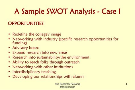 sample swot analysis case  powerpoint