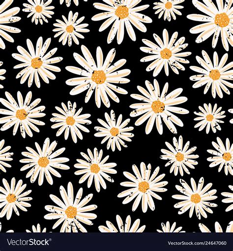 vintage daisy flowers seamless pattern royalty  vector