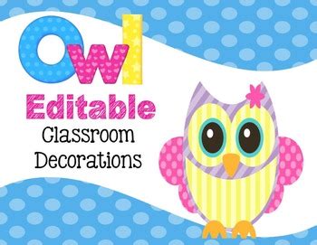 owl classroom decorations  teach inspire prepare tpt