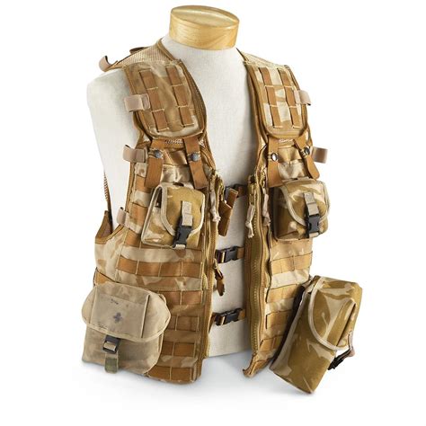 british military combat vest   pouches desert camo