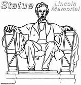 Lincoln Memorial Coloring Statue Pages Drawing Getdrawings sketch template