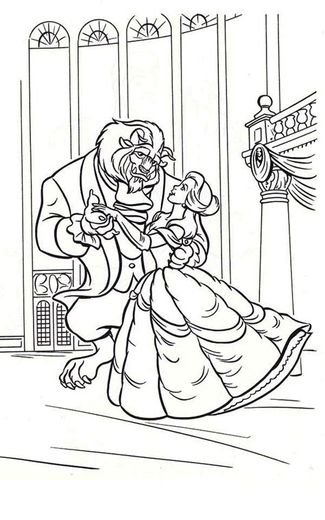 pin  beauty   beast coloring page
