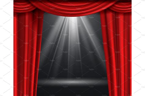 theater curtain luxury red curtains custom designed textures creative market