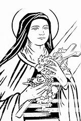Therese St Lisieux Coloring Pages Template sketch template