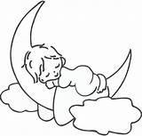 Sleeping Baby Clipart Moon Drawing Babies Clip Cliparts Clipground Library Draw Symbols Search Google sketch template