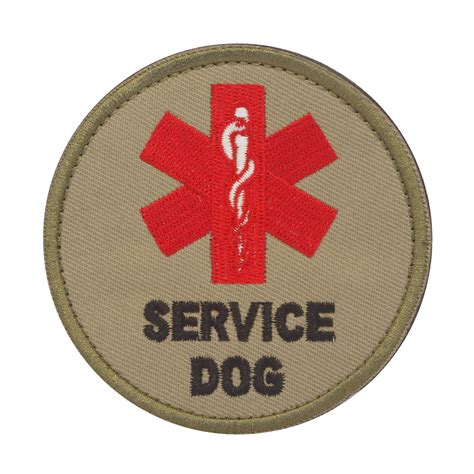 service dog military embroidery patch brown  velcro airsoft military