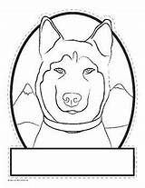 Sled Togo Husky Balto Activities Shaped sketch template