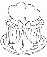 Coloring Cake Valentine Pages sketch template