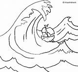 Coloring Wave Great Tsunami Colorear Coloringcrew Template Drawing 11kb 470px sketch template