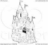 Castle Coloring Outline Ice Illustration Vector Clip Visekart Pages Royalty Elsas Background 2021 Template sketch template