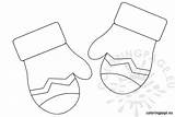 Mittens Gloves Snowman Coloringpage sketch template