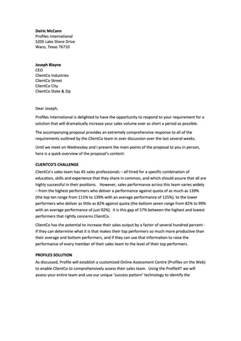 sample business proposal letter template printable