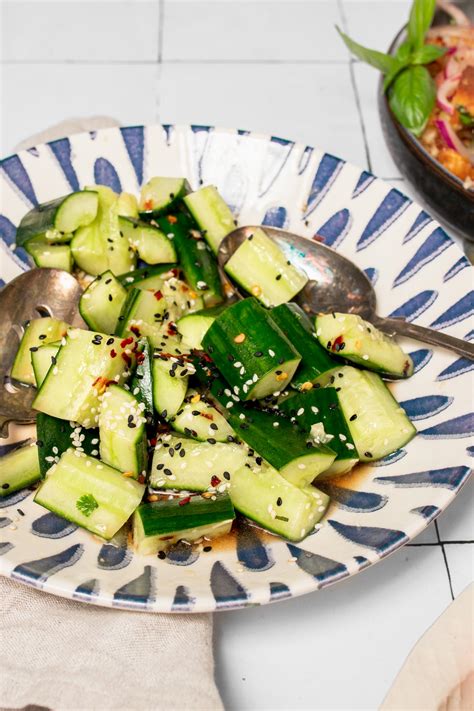 smashed cucumber salad inspired by pai huang gua two market girls
