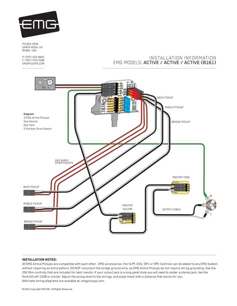 emg wiring diagram lp