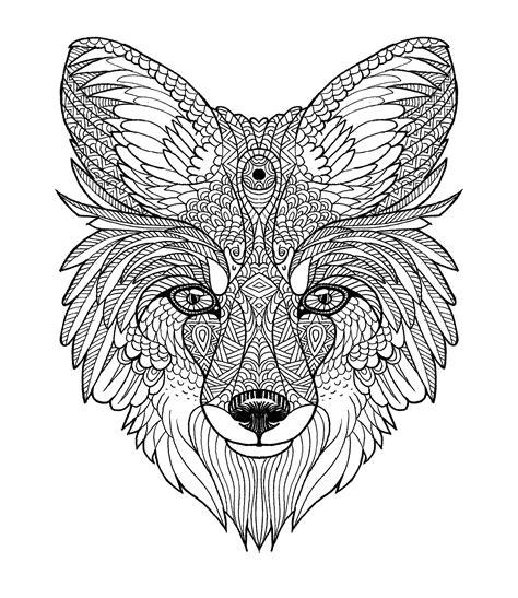 fox mandala diego ayerbe fox coloring page animal coloring pages