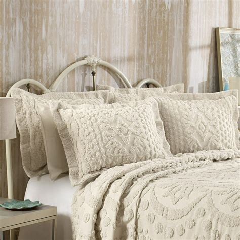 kingston tufted chenille bedspread  pillow sham set  cotton