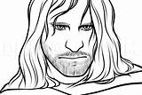 Aragorn Lord Rings Step Draw Mortensen Viggo Dragoart Drawing sketch template