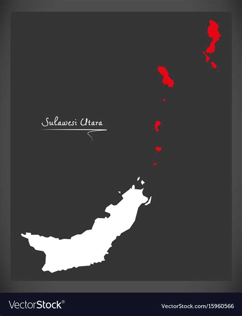 sulawesi utara indonesia map  indonesian vector image
