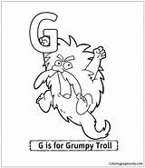 Pages Coloring Alphabet Grumpy Troll Doras Letter Online Fun Kids Dora Color sketch template