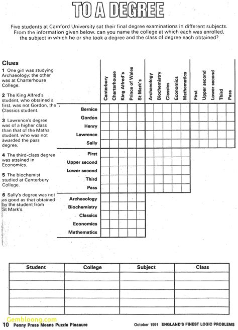 printable logic puzzle worksheets printable crossword puzzles
