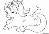 Unicorn Coloring Cute Pages Printable sketch template