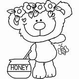 Bear Coloring Girl Honey Pages Printable Bears sketch template