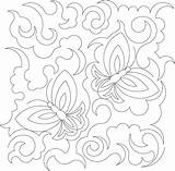 Quilt Arm Long Butterfly Quilting Digitized sketch template