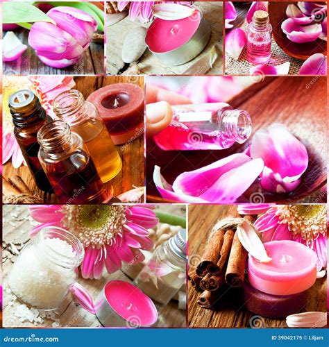 aromatherapy collagespa essences settlement stock image image