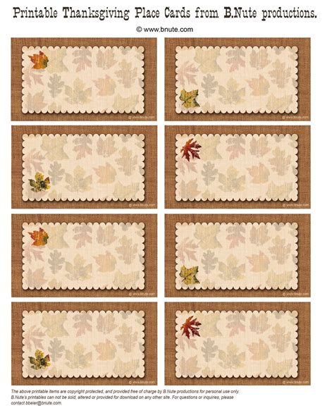 printable thanksgiving placecards thanksgiving place cards