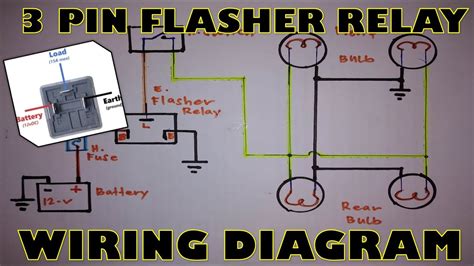 wire  pin flasher relay  volts  pin electronic flasher relay youtube