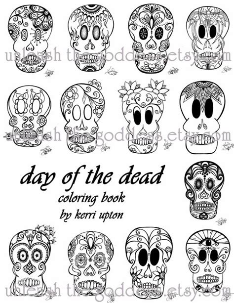 items similar  day   dead coloring book  etsy