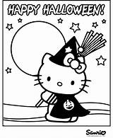 Hello Kitty Halloween Coloring Pages Only Go sketch template