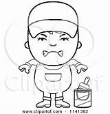 Angry Painter Boy Outlined Coloring Clipart Vector Cartoon Regarding Notes sketch template