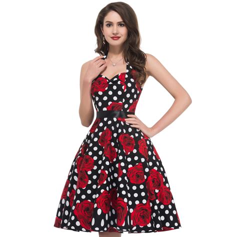 buy 2017 new style summer 60s robe vintage dress women pin up clothing 50s